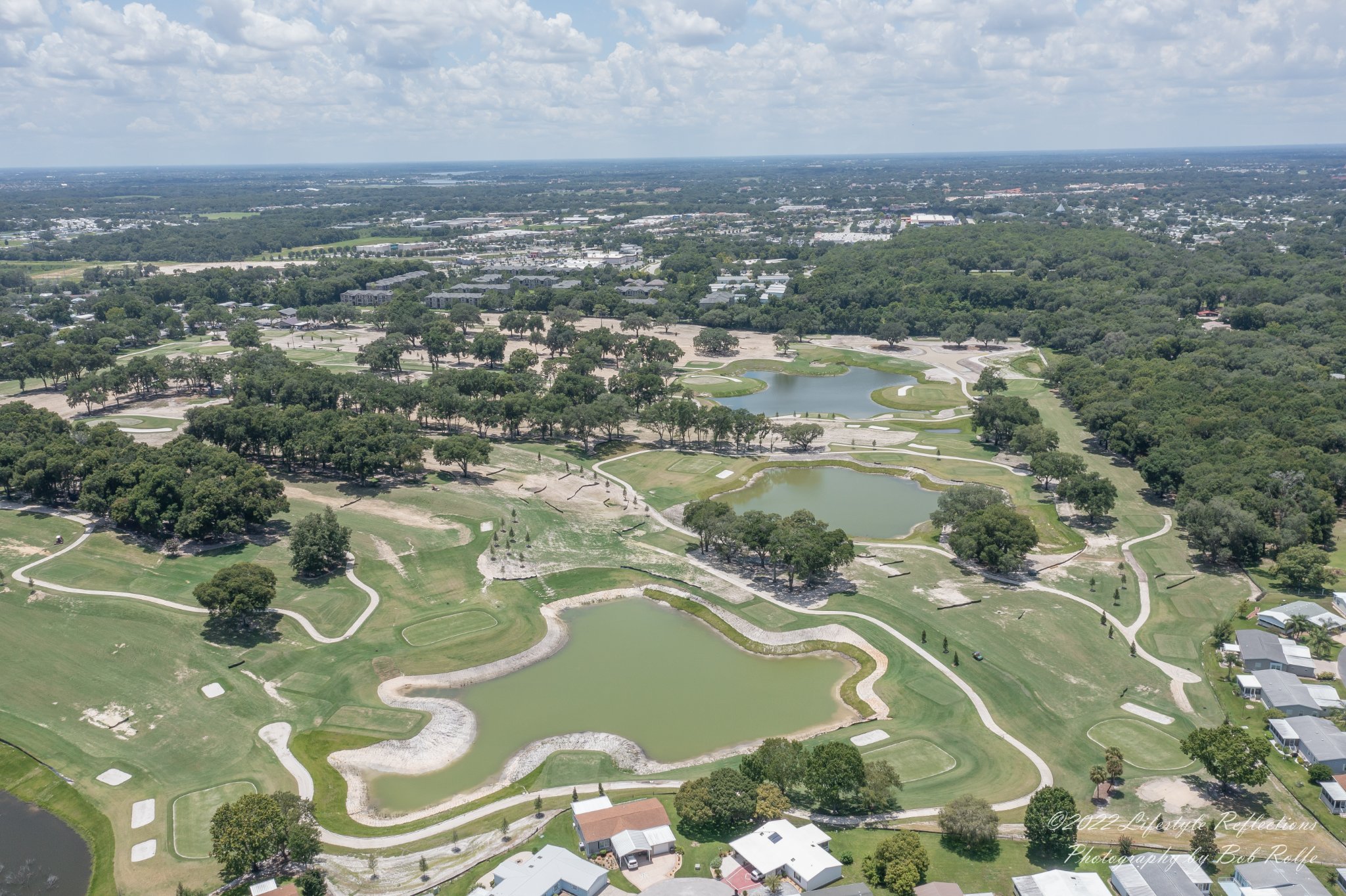 aerial view of golf course